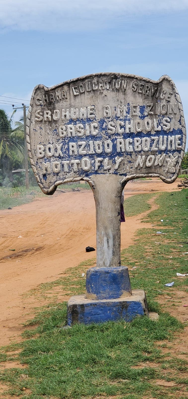 Srohume AME Zion Basic School sign